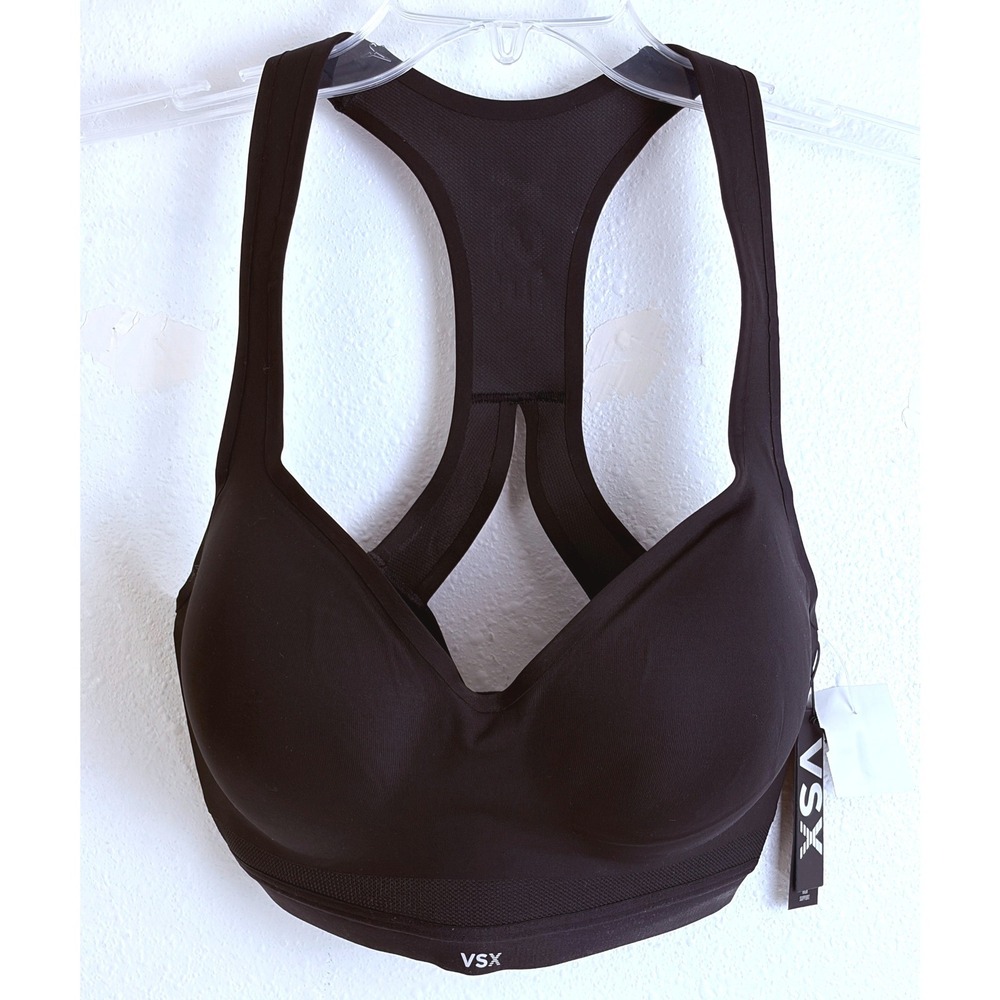 Victoria's Secret VSX High Support Sports Bra Black Racerback 34DD